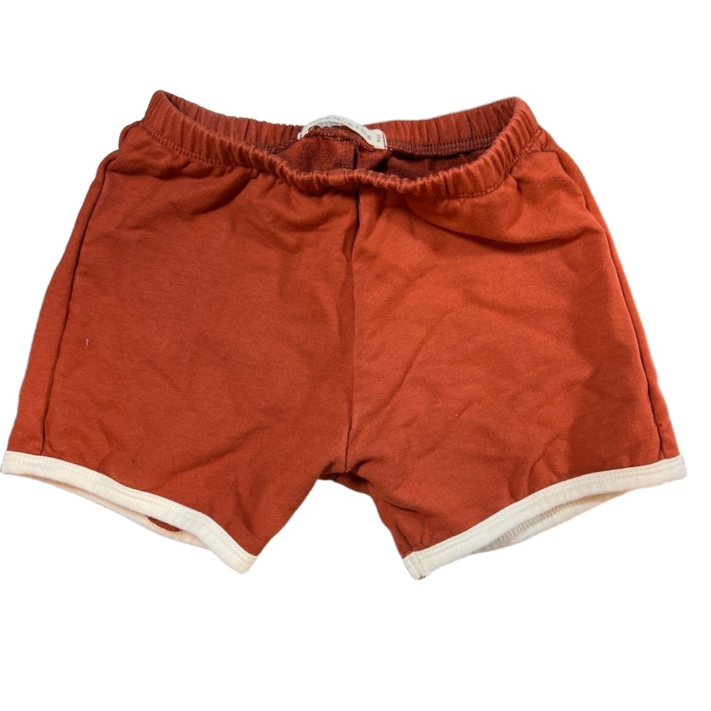 Haven Kids Shorts Rust Elastic Waistband Organic Cotton French Terry 4/5‎